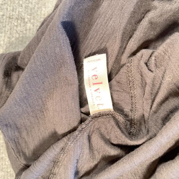 Velvet by Graham & Spencer Alma Cotton Slub T-Shirt Dress Black Size M Made in U - Picture 4 of 9